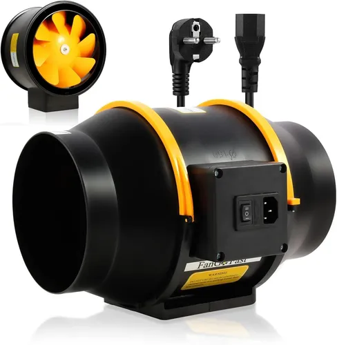 FanGoFast Rauchabzug Rohrventilator 200 mm Inline-Kanalventilator Ventilator