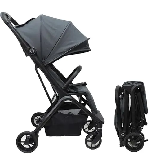Titanium baby Buggy Pulse - von 0-4 Jahre (max 22 kg) - mit 4-fach Komfortfederung, Liegefunktion und Schnellfaltsystem (Grau)