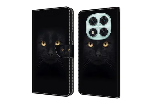Produktbild CLM-Tech Handytasche für Xiaomi Redmi Note 14 PRO 5G Hülle aus PU-Leder Klapphülle (schwarzer Panther Augen, Handyhülle mit Standfunktion