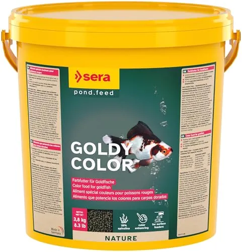 sera Goldy Color 10 l | Farbfutter für Goldfische | Natürliche Farbausprägung für Goldfische & andere wählerische Kaltwasserfische | Hoher Spirulinaanteil (10%) | Ohne Farb- & Konservierungsstoffe