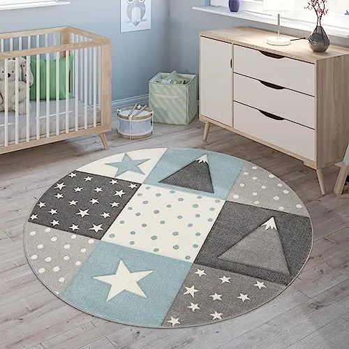 Paco Home Kinderteppich Rund Ø 120 cm in blau von Paco Home