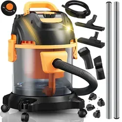 Industriestaubsauger 1400W Nass- & Trockensauger Aschesauger für Kamin & Grill Mehrzwecksauger Wasser-Staubsauger Werkstattsauger Gelb Retoo - Gelb