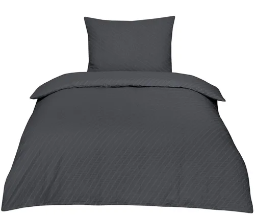 Betz Bettwäsche Seersucker 2tlg. Garnitur Set mit Reißverschluss, Baumwolle, 2 teilig, 100% Baumwolle