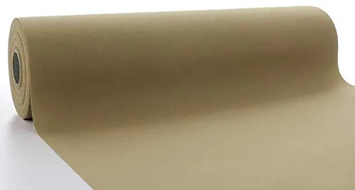 Sovie HOME Tischläufer in NATURBRAUN aus Linclass Airlaid, 40 cm x 4,80 m, 1 Stück, perforiert alle 30 cm, festlich, elegant, Einweg, Dekoration, Party