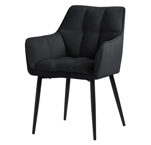 ML-DESIGN Polsterstuhl Schwarz - Eleganter Polsterstuhl aus Frotteestoff für Esszimmer und Wohnzimmer, mit ergonomischer Rücken- und Armlehne für maximalen Komfort.