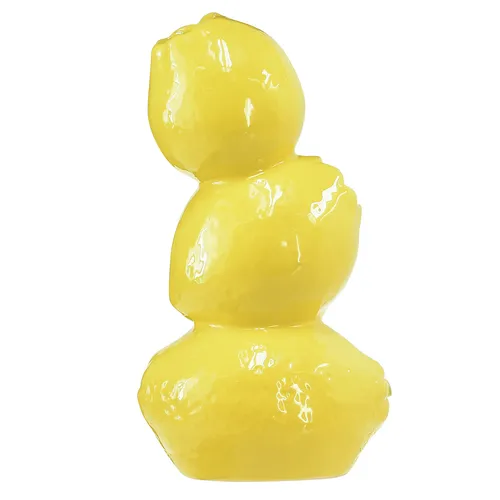 Zitronenvase für Frühlingsdeko & Sommerdeko in Gelb, Keramik Blumenvase H20 cm,