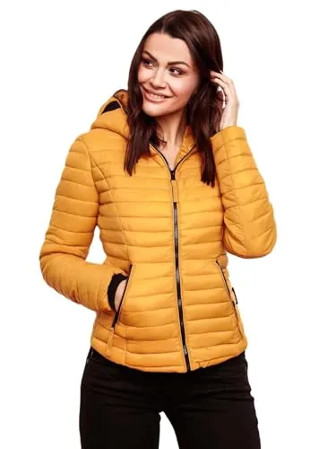 Navahoo Damen Übergangs Stepp Jacke mit Kapuze B348 - Komfortabel und Stylisch - Funktionsjacken, leichte Fütterung und weiches Obermaterial sorgen für hohen Tragekomfort, ideal für den täglichen Gebrauch.