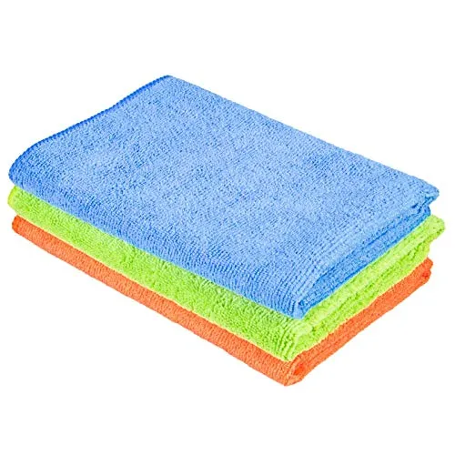 Cosey - 3er Pack, Haushalts- und Putztuch, 40x40cm blau/grün/orange