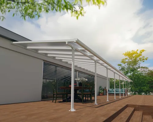 Palram - Canopia Feria Terrassenüberdachung 4x12.76 m - Wartungsfreies Terrassendach aus robustem Aluminium und Polycarbonat, bietet 100% UV-Schutz und einfache DIY-Montage für ganzjährige Nutzung im Freien.