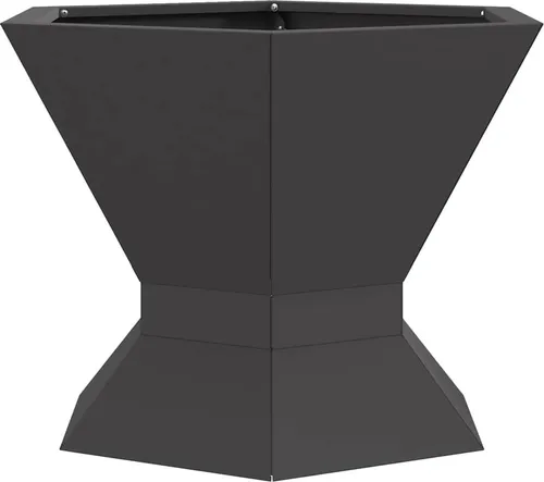 vidaXL Sechseckige Feuerstelle Schwarz 50x50 cm - Moderne Feuerstelle aus rostbeständigem Stahl für den Außenbereich. Schafft eine gemütliche Atmosphäre für gesellige Abende und bietet ausreichend Platz für Feuerholz.