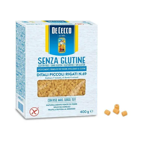 De Cecco Glutenfreier Fingerhut, Klein, Gestreift, Nr. 69, 400 G