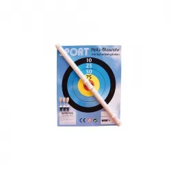 holzspielerei Blasrohr gepliestert mit 3 Pfeilen 279514