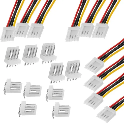 Platinen-Steckverbinder-Set, 4-polig, 10 Stiftleisten/10 Buchsenleisten m. Kabel