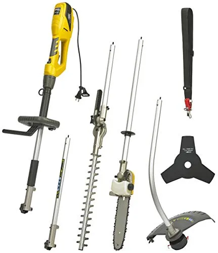 TEXAS Gartenpflegeset 5in1 elektrisch Smart Combi 100 - 5in1 Gartenpflegeset mit 900W Elektromotor für Rasentrimmer, Heckenschneider und Kettensäge. Ideal für effiziente Pflege mit bis zu 270cm Länge und um 45° neigbaren Funktionen.