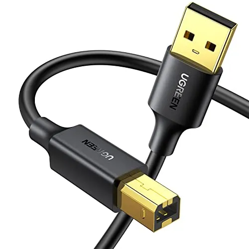 UGREEN Druckerkabel USB (1,5 m) Printer Cable USB-A auf Typ-B Stecker Drucker Kabel kompatibel mit HP,Canon,Epson,Lexmark,Brother,Dell,DAC usw.