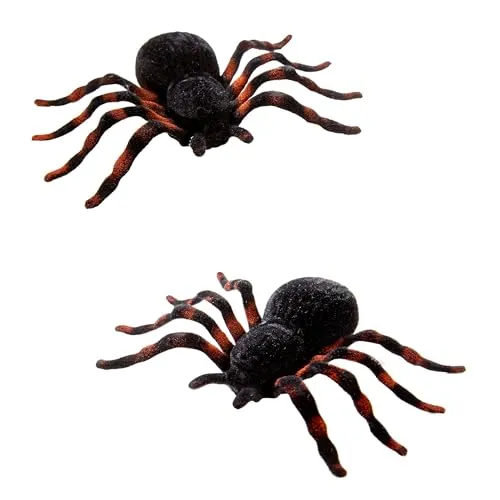 W WIDMANN MILANO Party Fashion 8257L - Spinnen Set, 10 cm, Dekoration, Accessoire, Horror, Halloween, Mottoparty