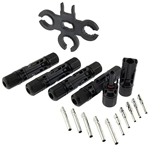 SeKi 5 Paar Solarpanel Stecker (männlich) + Buchse (weiblich) für 2,50mm² - 6,00mm² Kabel + Montageschlüssel, Verbinder, Panel Kabel Anschluss, Photovoltaik Steckverbinder; IP67; kompatibel mit MC4