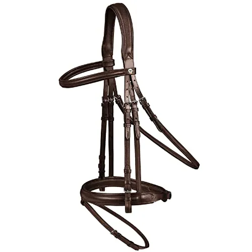 WALDHAUSEN Trensenzaum X-Line Supersoft - Trensen & Kandaren, extrem weiches Leder für maximalen Komfort, anatomisch geformtes Genickstück und inklusive 19 mm Gurtzügel in braun.