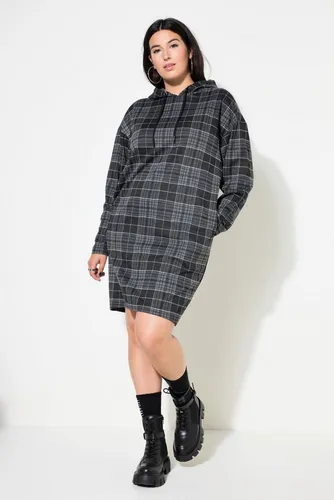 Studio Untold Jerseykleid Midikleid oversized Jersey Karo Kapuze Langarm