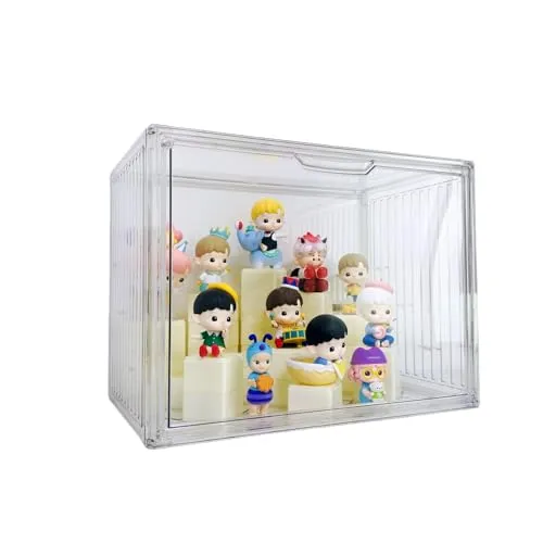 Dasellfa Vitrine Schaukasten Box Acryl Vitrine, Sammlervitrine mit Tür, Für Minifiguren, Figuren Vitrine Kleine, Action Figuren Spielzeug, Modellautos, Sammelfiguren (36*22*27cm)