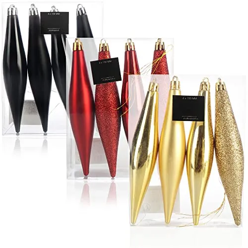 com-four® 12x Christbaumanhänger in Zapfen-Form, bruchfester Christbaumschmuck, Zapfenanhänger als Weihnachtsbaum-Dekoration, tolle Hängedeko