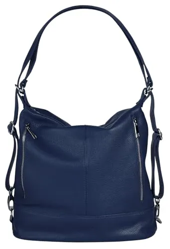 Cityrucksack SAMANTHA LOOK aus echtem Leder, blau