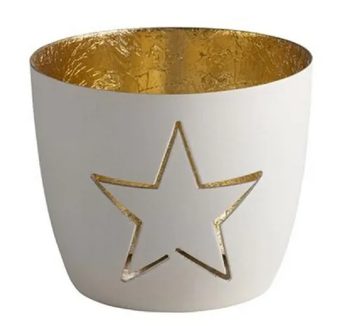 Giftcompany Windlicht Windlicht Madras Stern Weiß Gold