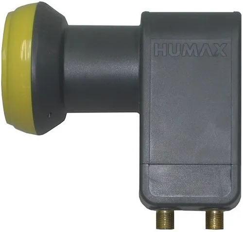 HUMAX LNB 122s Gold Twin - Universeller Satellitenempfang für zwei Teilnehmer, geringes Rauschmaß von 0,1 dB und integrierter Wetterschutz