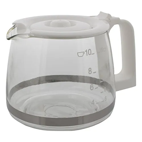 Codiac 340085 Glaskanne Ersatz für SEB Cafecity Ref. 89 67 02, Glas, Weiß