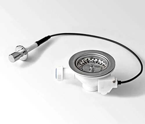 PROKIRA® Universal Spüle Excenter Ablauf Garnitur 3,5 Zoll Ø114 mm Siebkorbventil Siphon