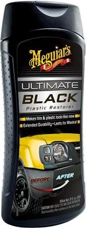 Meguiar's Ultimate Black Plastic Restorer für die Auffrischung und den Schutz von unlackierten Kunststoffen im Außen- und Innenbereich 355 ml