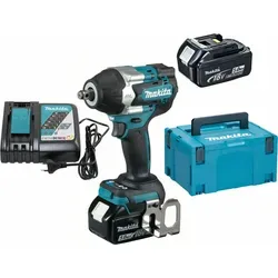 Makita DTW700RTJ Akku-Schlagschrauber - 700 Nm - Akkuschrauber mit maximalem Anziehdrehmoment von 700 Nm und 4-Gang-Funktion. Ideal für anspruchsvolle Schraubanwendungen, ausgestattet mit XPT-Technologie für Staub- und Spritzwasserschutz.