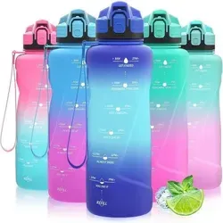 Trinkflasche Auslaufsicher Tritan BPA Frei 1500 ml Dunkelblau hellblau