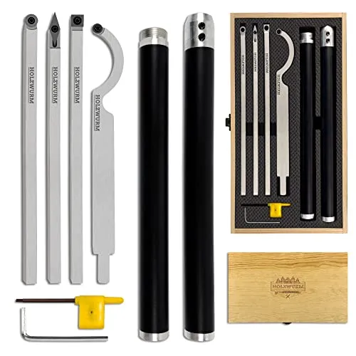 HOLZWURM Drechseleisen Set mit Hartmetall-Schneidplatten