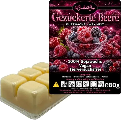 WonderWax Duftwachs Wax Melts für Duftlampe, 6 Würfel Duftmelt Wachsmelt Sojawachs Duftwachs Würfel für Raumdüfte, Wachs Duftöl Winter Indoor Schmelzen für Aromalampe Gezuckerte Beeren