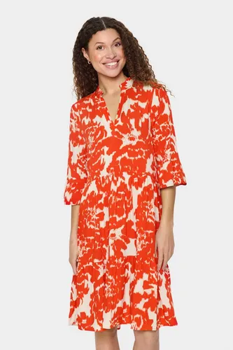 Saint Tropez Blusenkleid EdaSZ Dress mit Volant in orange von Saint Tropez