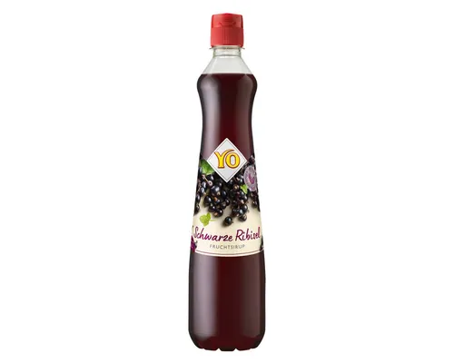 YO SYRUP Fruchtsirup Schwarze Johannisbeere 700ml - Fruchtiger Sirup aus 10% Schwarzer Johannisbeere, ideal für Getränke und Desserts. Kühl und trocken lagern für besten Genuss!
