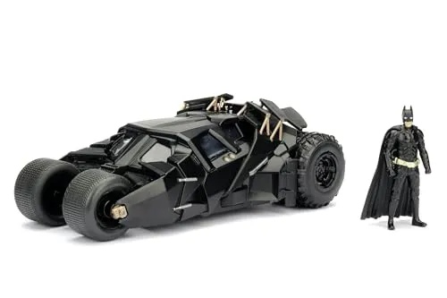 Jada Toys The Dark Knight Batmobil Modellauto 1:24 mit Batman Figur - Türen & Cockpit zum Öffnen, Zinkdruckguss, ab 8 Jahren - 253215005