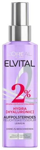 L'Oréal Paris Elvital Hydra Hyaluronic Spray Kur - Haarkur für glänzendes Haar, Hyaluronsäure für langanhaltende Feuchtigkeit und Schutz, bis zu 72 Stunden Feuchtigkeitsversorgung für gesundes, lebendiges Haar.