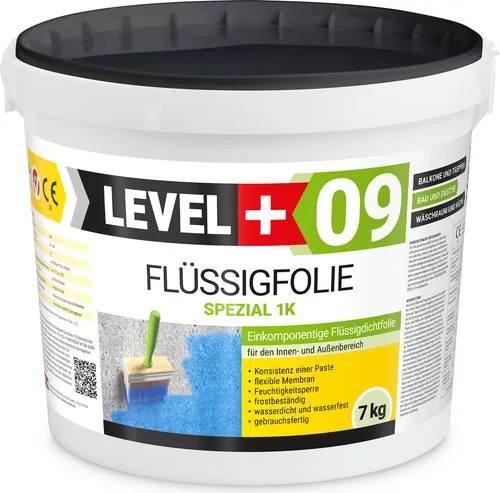 Dichtfolie 7kg Flüssigfolie Bad und Balkon Abdichtung Wasserdicht LEVEL+ RM09