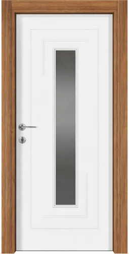 Stilvolle weiße Innentür mit Milchglas-Elementen - Moderne Holz-Zimmertür mit milchverglastem Glas, ideal für Wohnräume und Büros. Maße: 90 x 200 cm, inkl. Montageanleitung. Perfekt für elegante Raumtrennungen.
