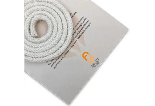 Feuerfest 123 GmbH Dichtungsband Ofendichtschnur - Abdichtung für Kamine & Öfen, reißfest, besonders hitzebeständig - hohe Qualität für mehr Sicherheit