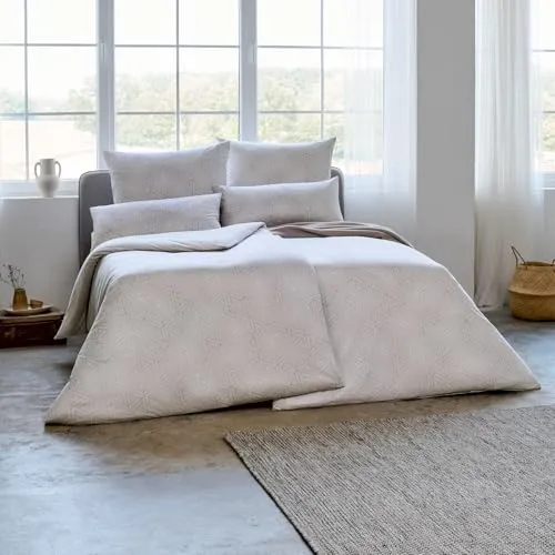 Estella Mako Interlock Jersey Bettwäsche Pippa ecrue 135x200 cm - Beige - Hochwertige Bettwäsche aus 100% ägyptischer Mako-Baumwolle, hautsympathisch und pflegeleicht. Ideal für jede Jahreszeit und sorgt für einen erholsamen Schlaf.