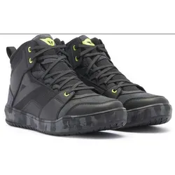 Dainese Suburb D-WP - Wasserdichte Motorradschuhe in Schwarz/Dunkelgrau/Gelb - Größe 41 EU - Motorradstiefel mit D-WP-Technologie für maximale Wasserdichtigkeit und Komfort. Asymmetrische Groundtrax®-Sohle bietet optimale Stabilität und Griffigkeit beim Fahren und Gehen.