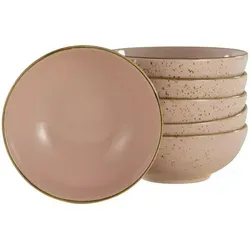 Creatable Schüsselset, Hellrosa, 6-teilig - Essen & Trinken: 6-teiliges rundes Schüsselset aus Keramik in stilvollem Hellrosa, perfekt für jede Tischdekoration.