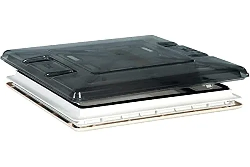 Fiamma Dachhaube Vent 50 crystal - Dachfenster für Wohnmobile mit Ausstellmechanismus, inkl. Verdunkelungsrollo und Moskitonetz, wind- und regenbeständig, aus hochwertigem UV-beständigem Material.