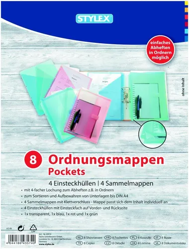 Ordnungsmappen / je 4 Sammelmappen & Einsteckhüllen 8