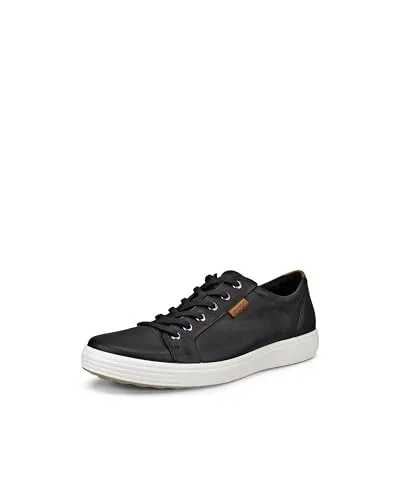 Ecco Herren Soft 7 Sneaker, BLACK, 43 EU - Herren-Sneaker aus hochwertigem, weichem Leder mit ergonomischem ECCO FLUIDFORM Sitz für ein natürliches Tragegefühl und optimalen Komfort.