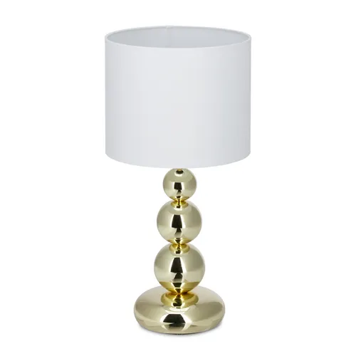 Moderne Tischlampe Gold mit Stoffschirm - Stilvolle Deko-Leuchte für jeden Raum, Höhe 41-60 cm, ideal für Vintage- und Retro-Liebhaber.