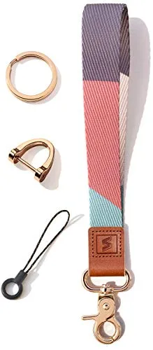 SENLLY Armband Schlüsselanhänger Kurz, Originellem Musterdesign Schlüsselband für Schlüssel